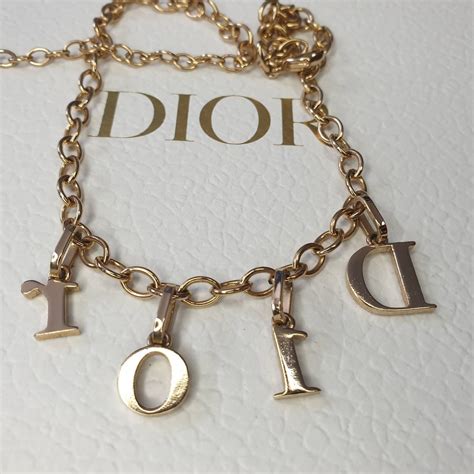 dior necklache|Dior letters necklace value.